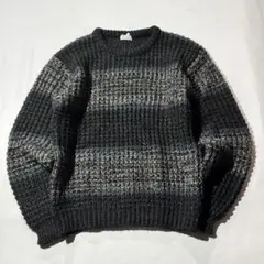 00s Boarder design acryl knit sweater