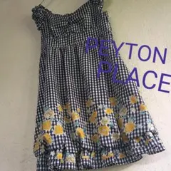 PEYTONPLACE　ペイトンプレイス　濃紺チェック　花柄ワンピース