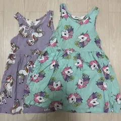 ユニコーン柄ワンピース2枚セット