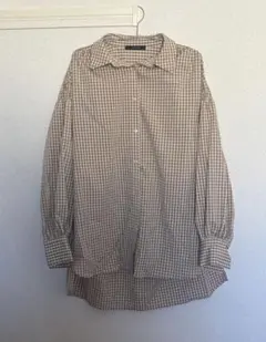 w closet ギンガムチェック ボリュームスリーブシャツ