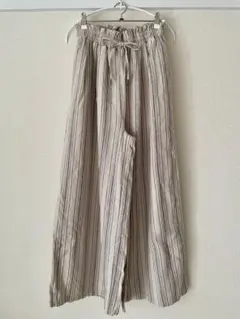 BEAMS HEART ストライプ柄 ワイドパンツ S