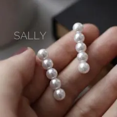 完売品[累計30点販売]　再販【ゴールド】パール5ラインピアス