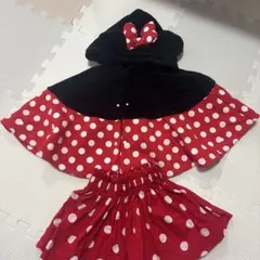 Disney 水玉模様 フード付きポンチョ スカート　80-95cm
