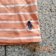 ポロラルフローレン裾ポニー刺繍ボーダーVネックＴシャツ９０年代