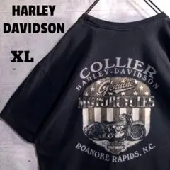 ハーレーダビッドソン☆50周年 Hanes 両面プリント 半袖Tシャツ 青 XL 