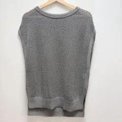 【美品】【GLOBAL WORK】さらさらメッシュ フレンチスリーブ グレーラメ
