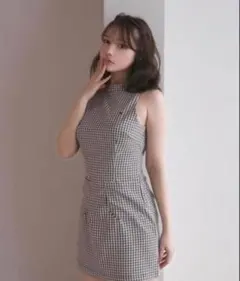 ワンピース ANDMARY Natalie mini dress andmary Natalie check mini dress - メルカリ