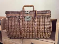 アンティーク　バスケット　籐　ラタン　古道具　インテリア　古雑貨　物入れ