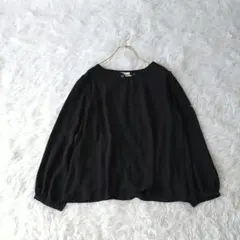 ASTORIAODIER ボートネック シアースリーブブラウス Lネイビー