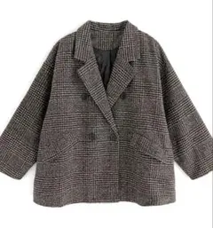 チェック柄オーバーサイズコート