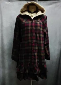 y2k　チェック　ワンピース　赤系　フェアリーグランジ　大きいサイズ　3L　訳有