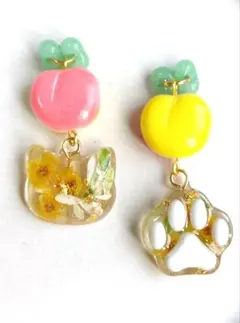☆かき氷とキラキラSummer猫ちゃんピアス☆ - メルカリ