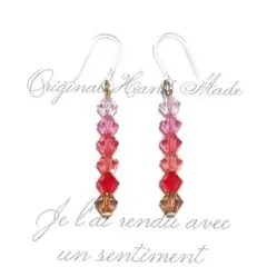 スワロフスキークリスタルのグラデーションピアス☆樹脂ピアス