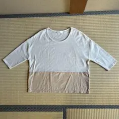 ikka レディーストップス5分袖ベージュ　Ｍサイズ