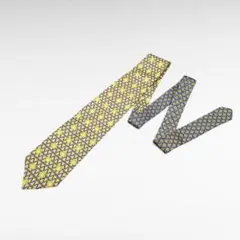 美品 GIANNI VERSACE ネクタイ イエロー メデューサ シルク 総柄