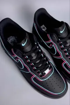 Nike Air Force 1 ブラック　カスタム　ネオン