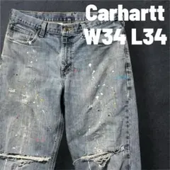 【一点物】Carhartt ペンキ加工 ダメージデニム W34 L34のサムネイル