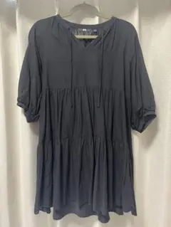 UNIQLO ティアードチュニック ブラック Mサイズ