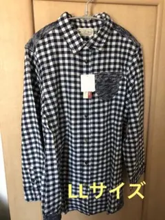 タグ付き しまむら ギンガムチェック長袖シャツ LLサイズ