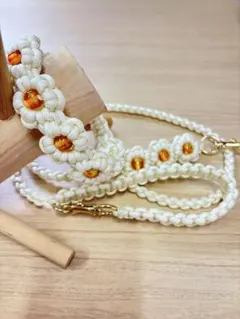パラコード花首輪37cm カフェリード