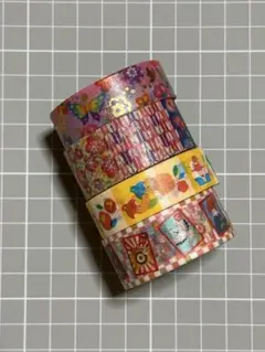 【中古マステ】コラージュ素材　マスキングテープ　和　おすそ分け　4巻