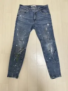 ZARA ペイント加工 スリムフィット デニムパンツ