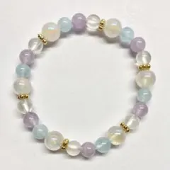 天然石パワーストーン ブレスレット　ブルームーン　アクアマリン　B2527