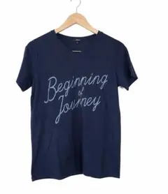 COMME CA ISM コムサイズム11号ネイビー ロゴTシャツ 半袖のサムネイル
