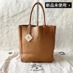 新品✨IL BISONTE イルビゾンテ ロゴ型押し トートバッグ レザー 茶色