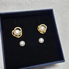 パールピアス 2点セット ゴールドカラー