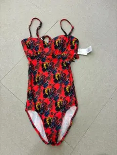 (L03518)新品　ポールスミス　ワンピース水着　赤色　花柄　フラワー　F