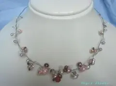 RP♪限定品No103♪ピンク系ワイヤーネックレス