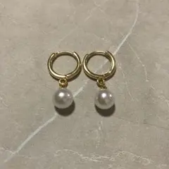 NO.1 ハンドメイドピアス パール シンプル