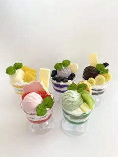 食品サンプル フルーツサンデー&ストロベリー&アイスクレープセット