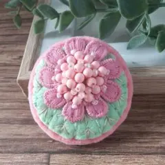 【値下げ】花サボテンブローチ 66 ハンドメイド