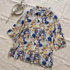 VIVIENNETAM フラワープリント 五分袖 コットン ブラウス M 日本製のサムネイル