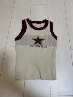 NO DNE ELSE ロゴ 星柄 リブ タンクトップ