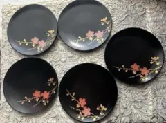 新品！漆器 銘々皿　梅柄　5枚セット