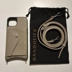 BANDOLIER バンドリヤー iPhone13 ケース ストラップ付ベージュ