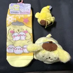 ポムポムプリン 靴下とマスコットセット