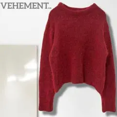 n2【ビーアメント】ニット/赤 シャギー 高見え 大人可愛い 柔らかい 暖かい