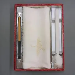 なぁん様専用M18-9 正絹 留袖用 帯揚げ 帯締め 末広扇子 白金 3点組 鶴