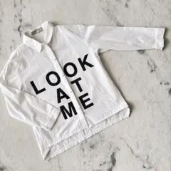Zara kids 長袖シャツ サイズ8 ホワイト ロゴ