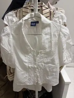 GAP パフスリーブ 半袖 ブラウス ホワイト レース 森ガールのサムネイル