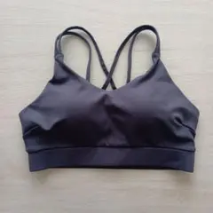 未使用★GU バッククロスブラ M ダークグレー ヨガブラ