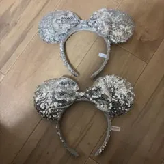 ディズニー　ミニーカチューシャ　シルバー 2個