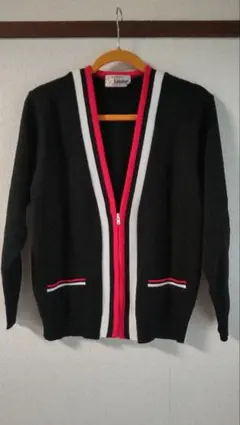 Y.B.London メンズウェア ジップアップカーディガン ブラック レトロ