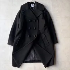 ランバンオンブルー LANVIN en Bleu✨ダブルブレストコート 黒　36