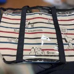 Snoopy クリアトートバッグ ストライプ柄のサムネイル