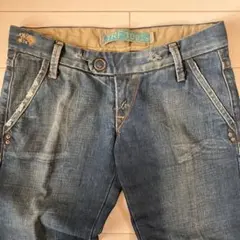 ZARA デニム　ブーツカット　バギー　ジーンズ　ブルー　ローウエスト　美脚